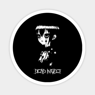 Dead Inside Girl Black and White Art Magnet